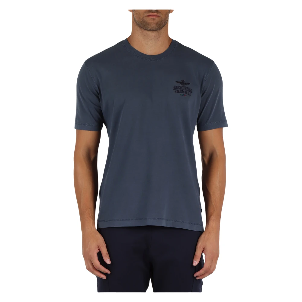 Aeronautica militare Vintage Comfort Fit Katoenen T-shirt Blue Heren
