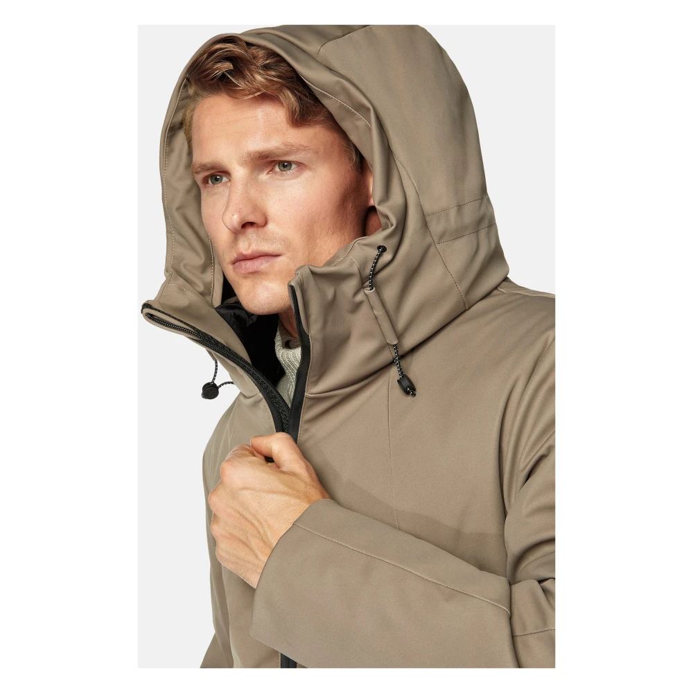 Boggi Milano Gewatteerde Block Jacket van Technische Stof Beige Heren
