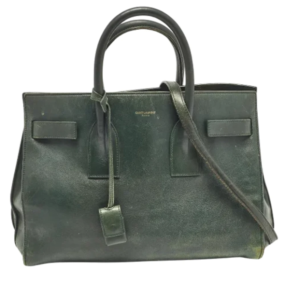 Yves Saint Laurent Vintage Pre-owned Leather totes Green Dames