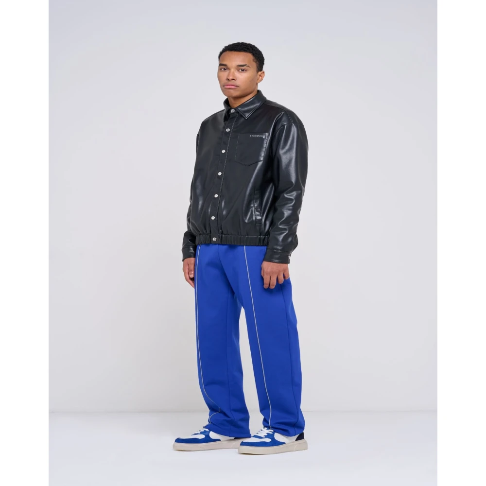 John Richmond Shirt van imitatieleer met zak Black Heren