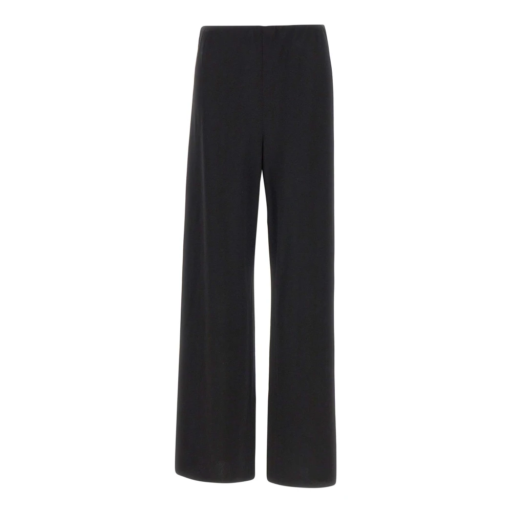 Vince Women's Black High-Waist Wide-Leg Trousers - Wide Trousers - L - Trousers