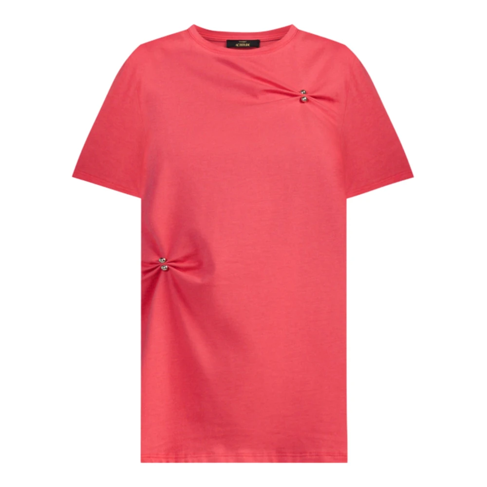 Twinset Koraalrode T-shirt en Polo Set Red Dames