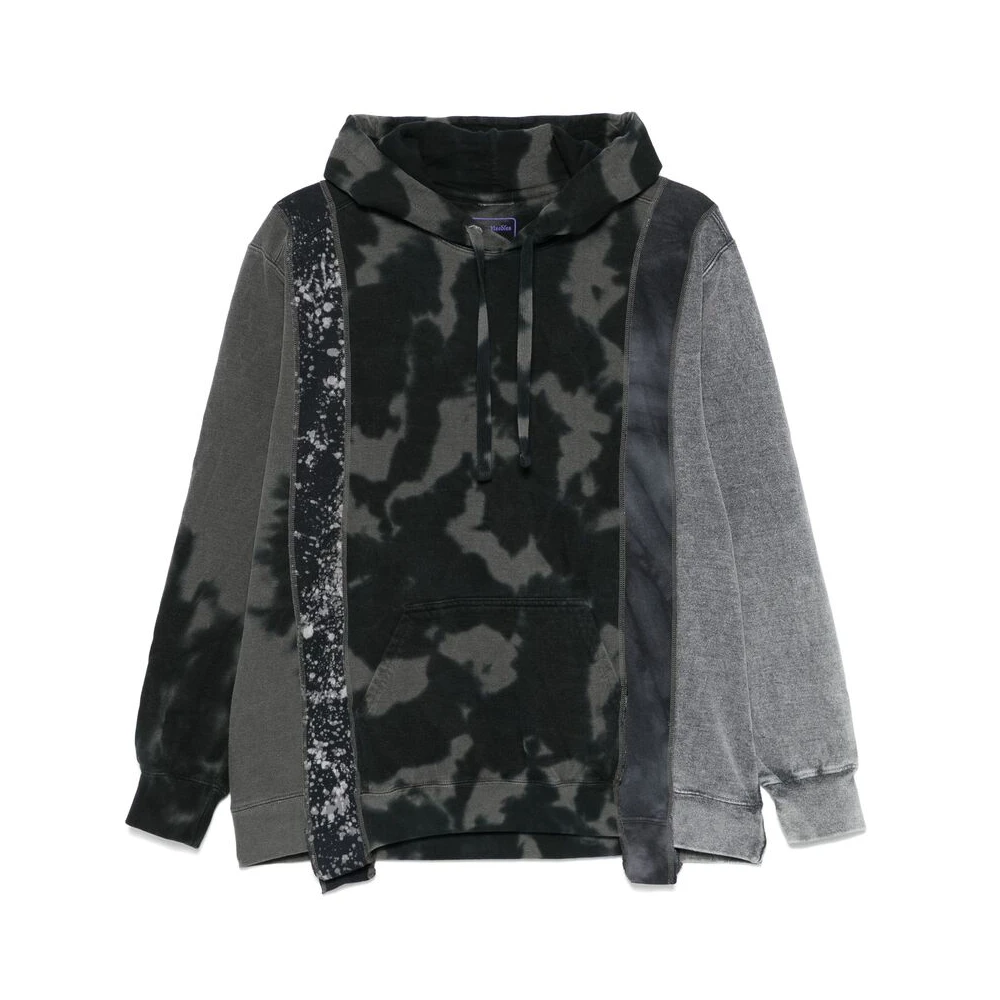 Needles Abstract Patchwork Hoodie Sweatshirt Gray Heren