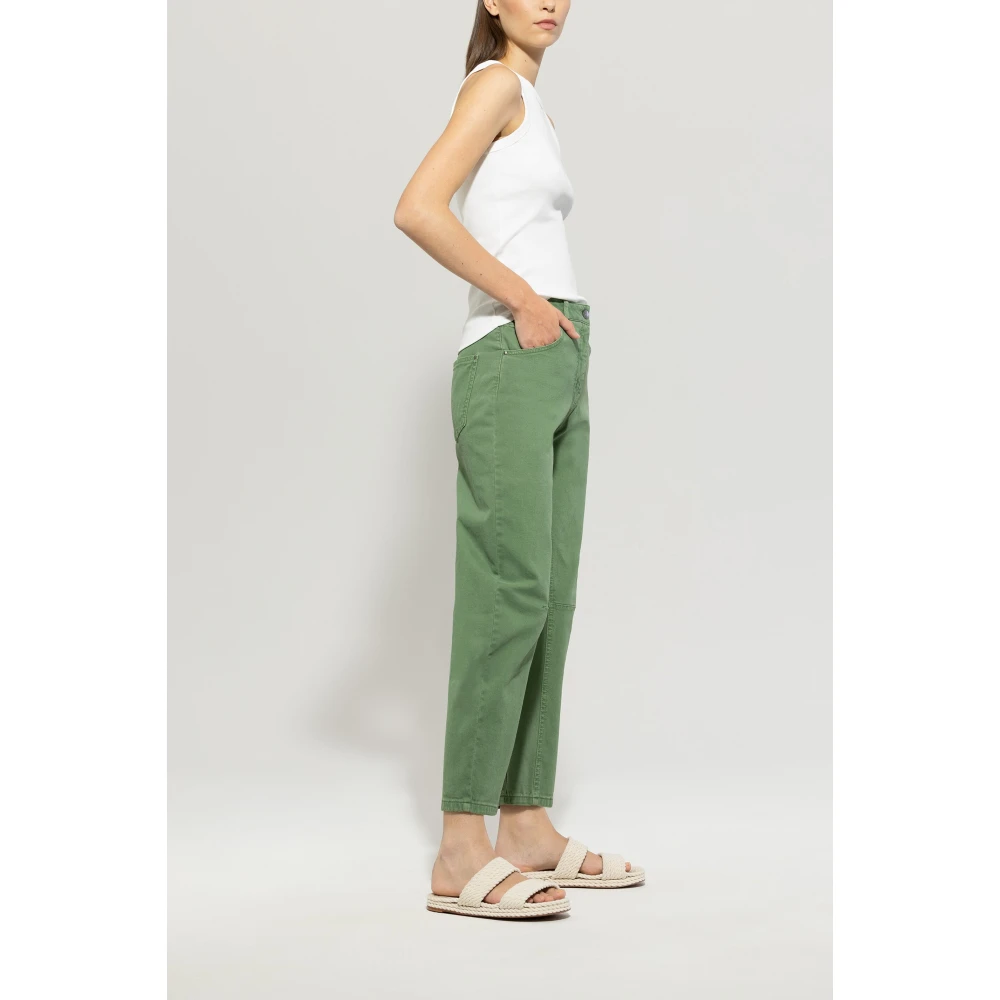 LUISA CERANO Authentieke Looseleg Denim Broek Green Dames