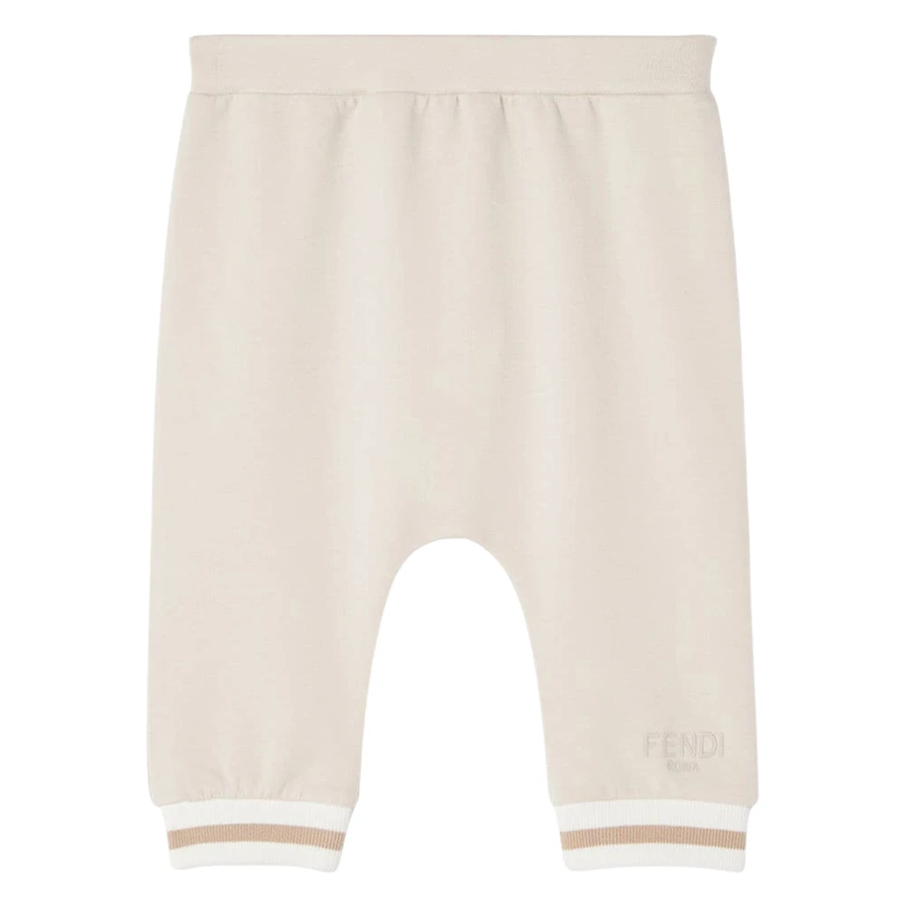 Fendi Unisex Kids Beige Sweatpants, 18 M, Logo Joggers