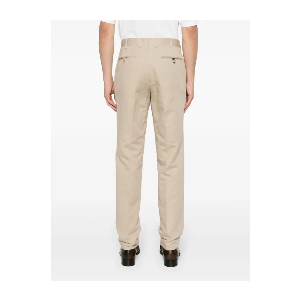 Brioni Slim Fit Beige Linnen Katoenen Broek Beige Heren