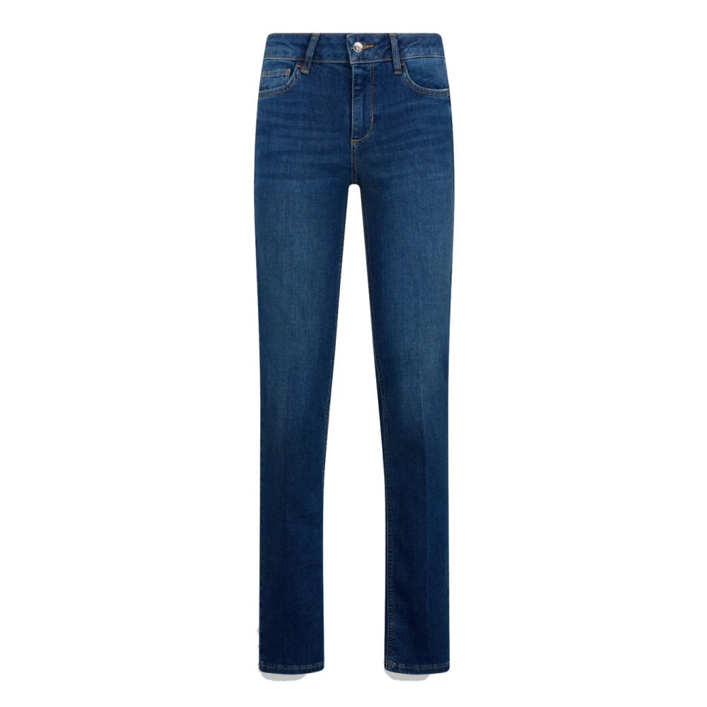 Liu Jo Damen Blau Slim-Fit Jeans Mit Strasssteinen