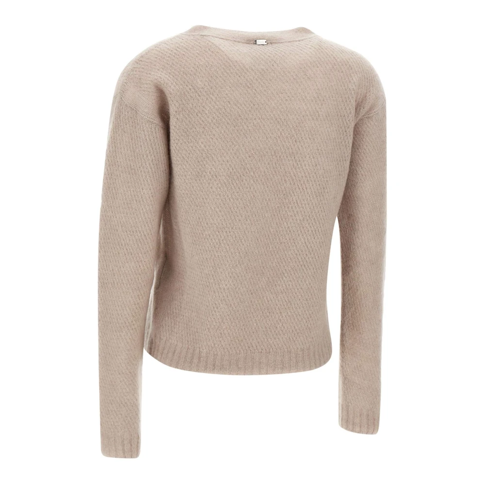 Herno Beige Wol Alpaca Sweater Ronde Hals Beige Dames
