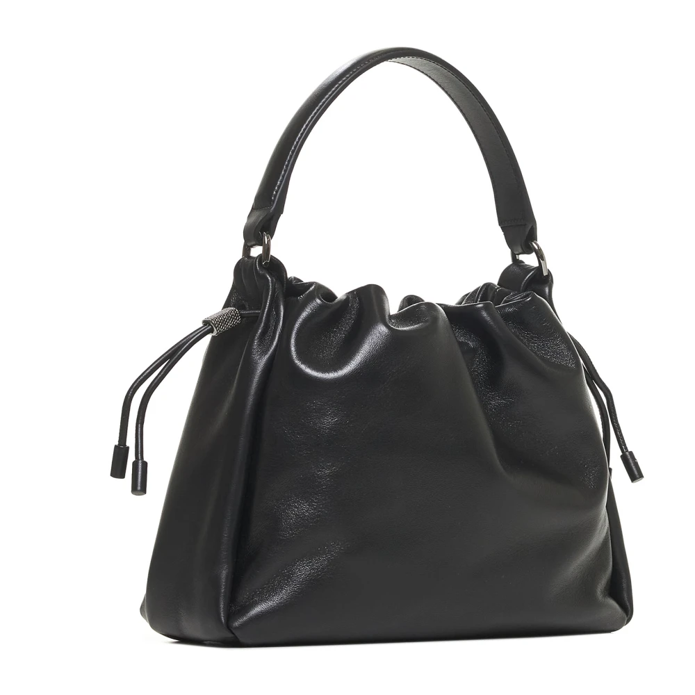 BRUNELLO CUCINELLI Zwarte Schoudertas voor Vrouwen Black Dames