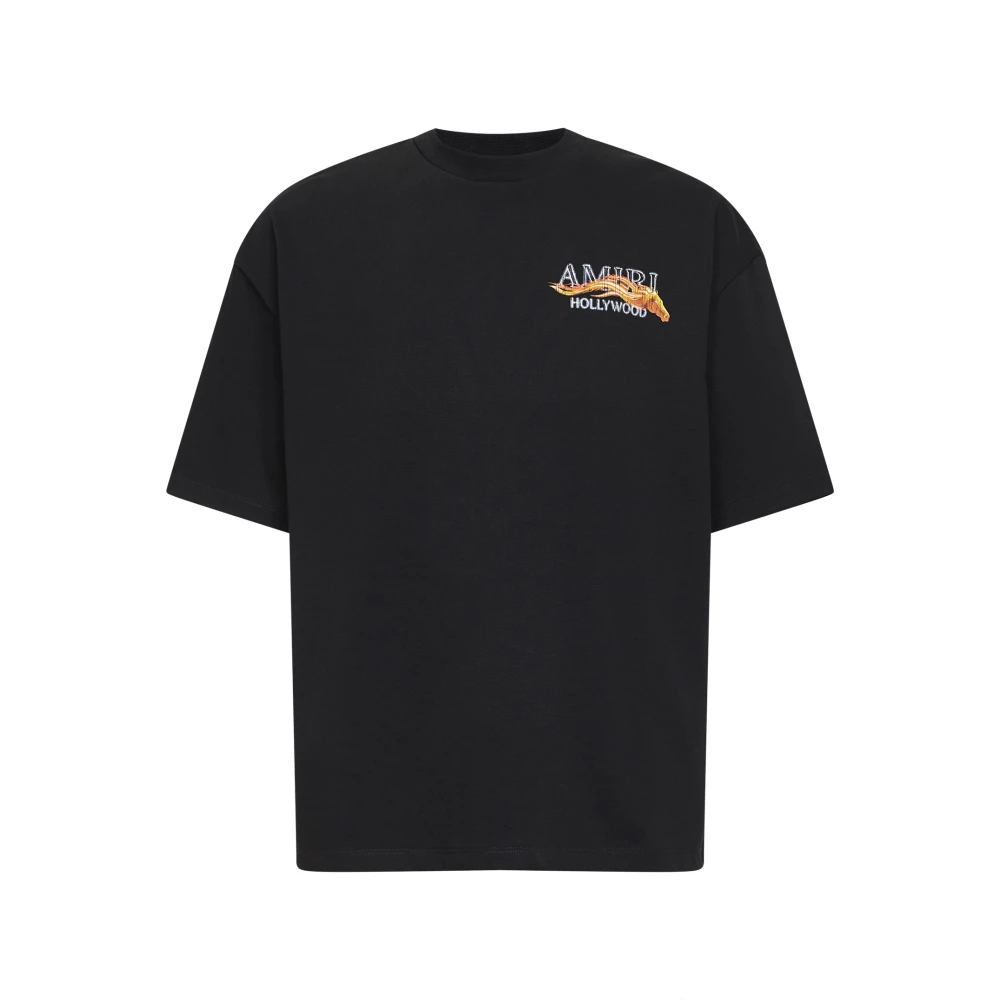 Amiri Men's Black Hollywood Horse Oversized Tee - T-Shirts - L - Tops