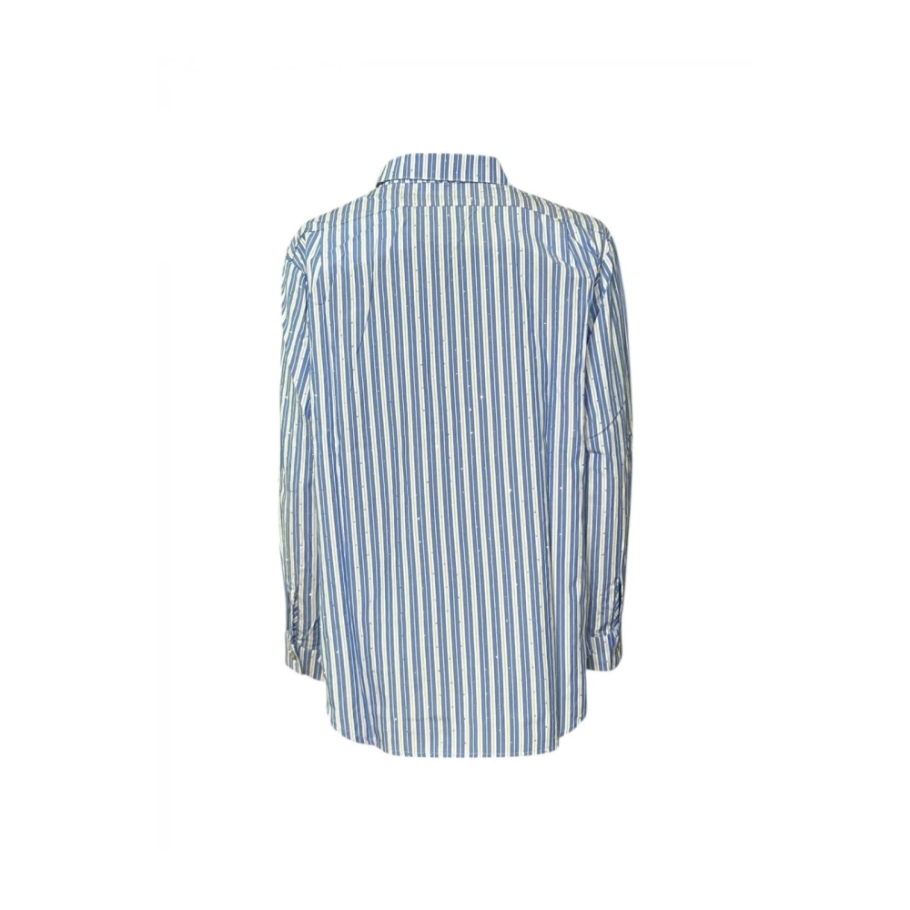 Molly Bracken Oversized Gestreepte Viscose Shirt Blue Dames