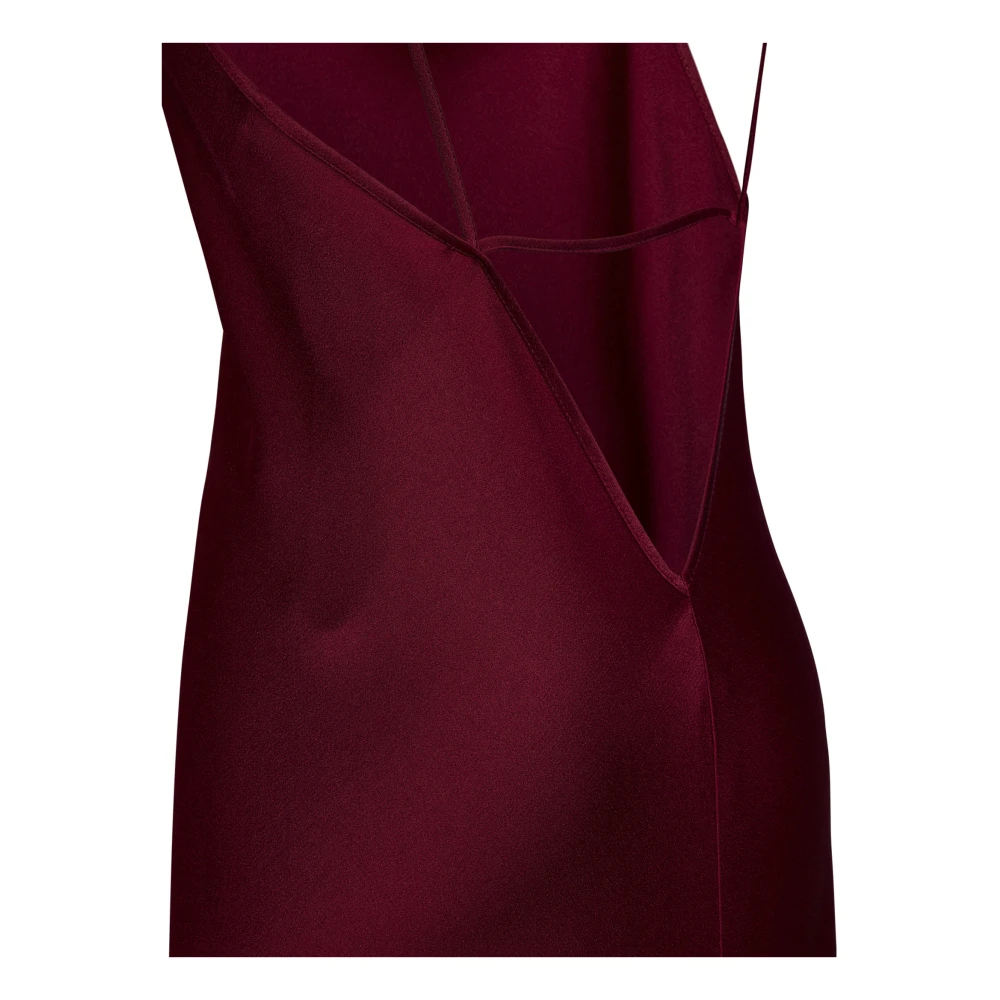 Victoria Beckham Bordeaux Satijnen Cami Jurk Aw24 Red Dames