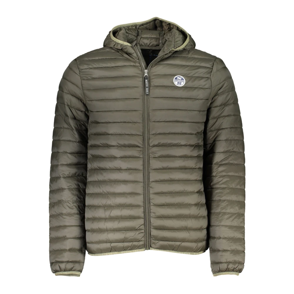 North Sails Men's Green Winter Jackets,, Hooded Jacket With Pockets And Logo 3XL