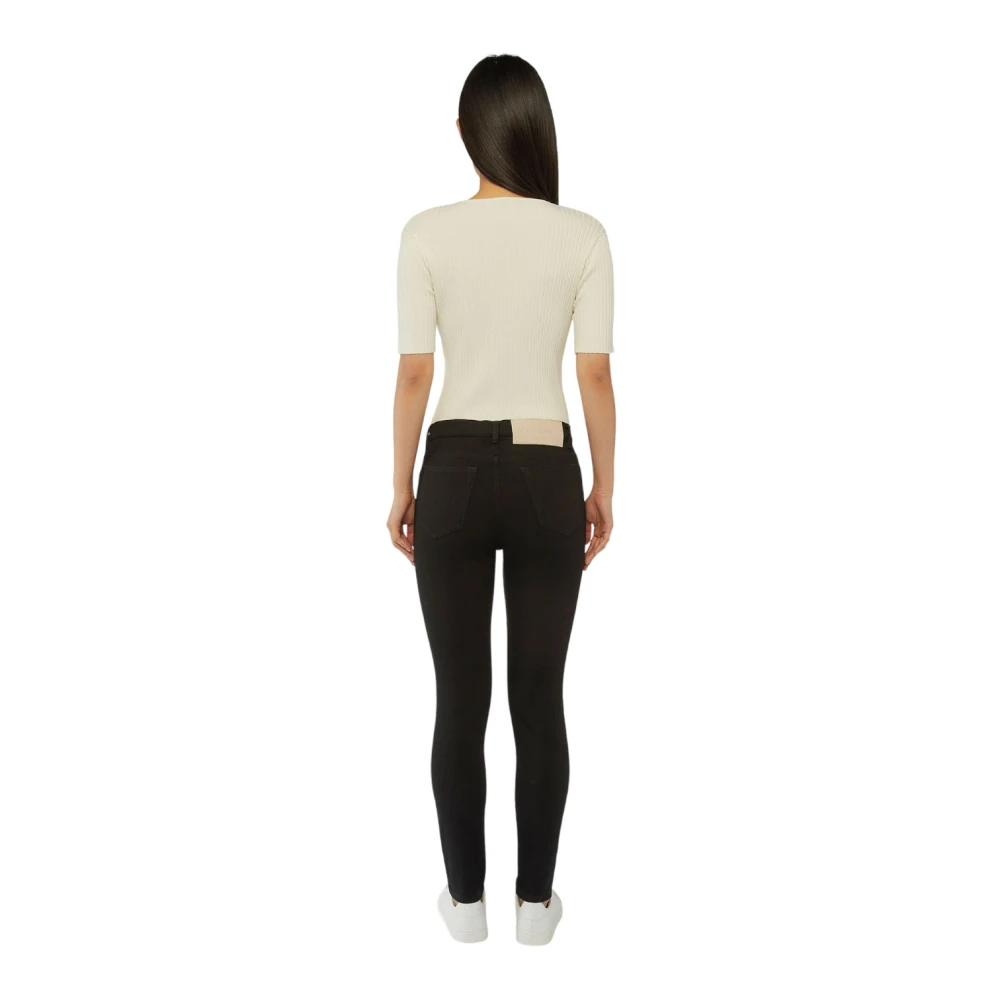 Trussardi Slim-fit Denim Broek Black Dames
