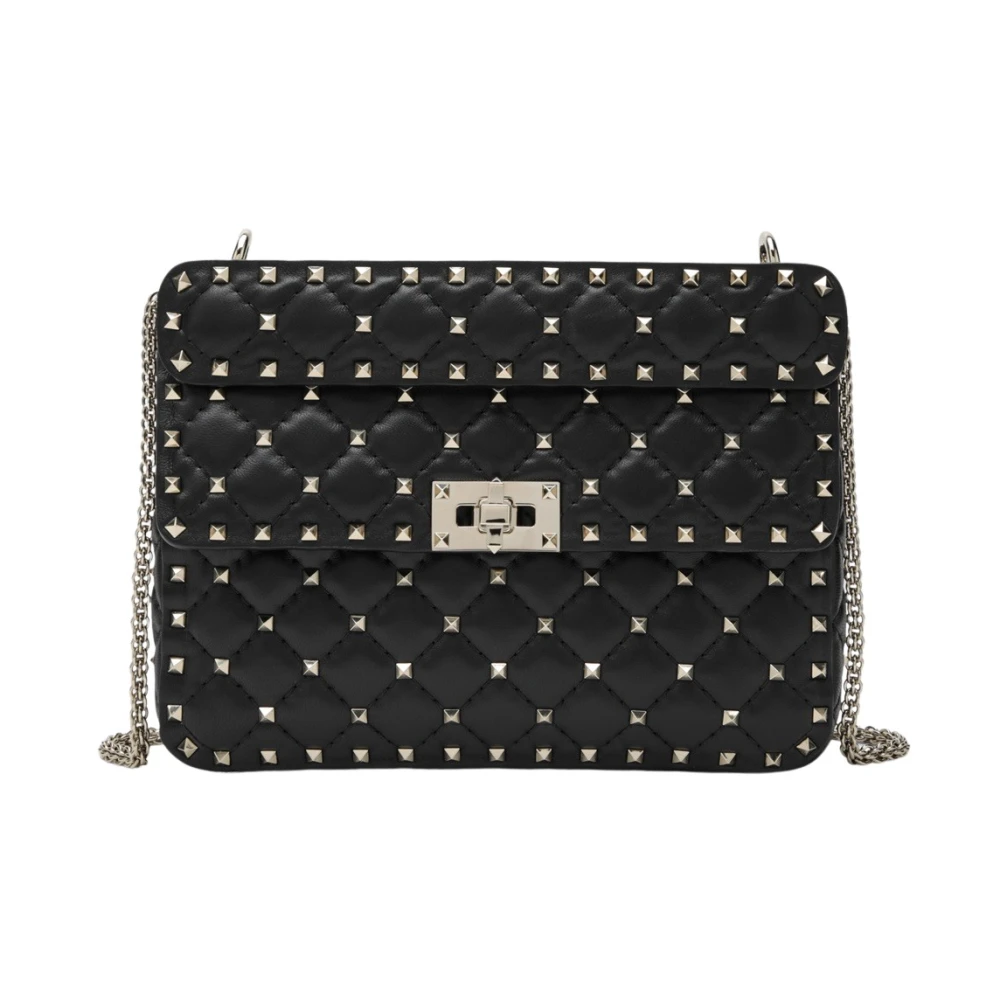 Valentino Garavani , Cross Body Bags, Female, Black, One Size, Rockstud Spike Medium Shoulder Bag