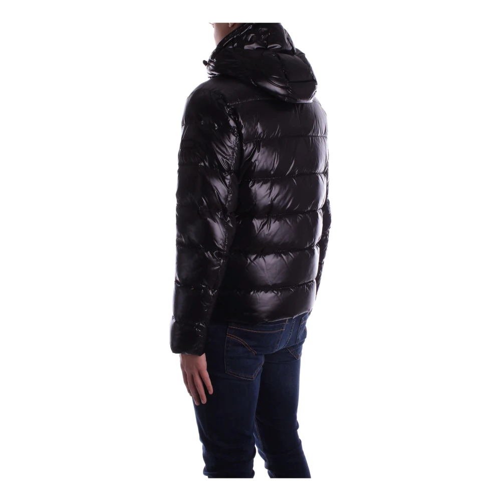 Fay Zwarte Hoodie met Dubbele Rits Black Heren