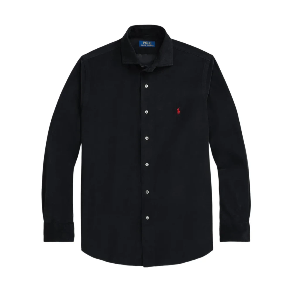 Polo Ralph Lauren Uomo Nero Camicia In Velluto A Coste Custom Fit