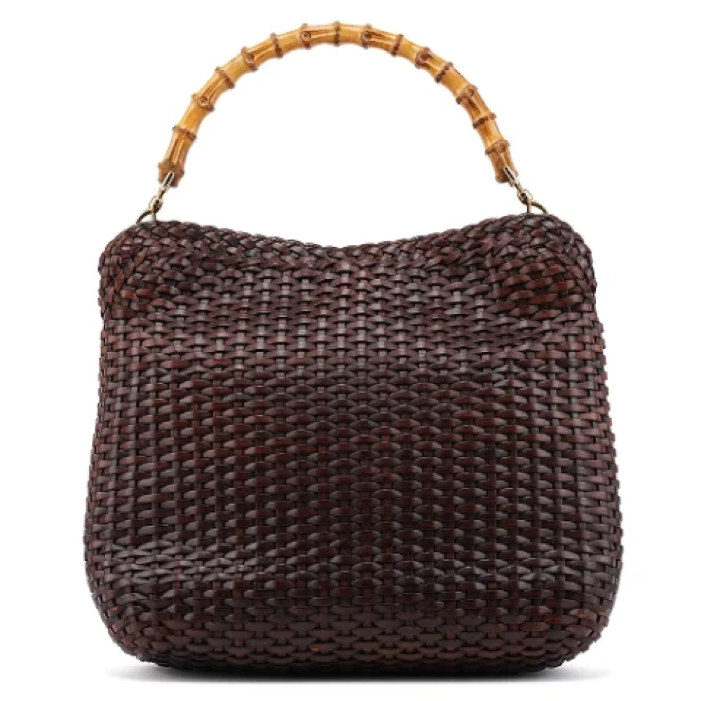Gucci Vintage Pre-owned Leather handbags Brown Dames