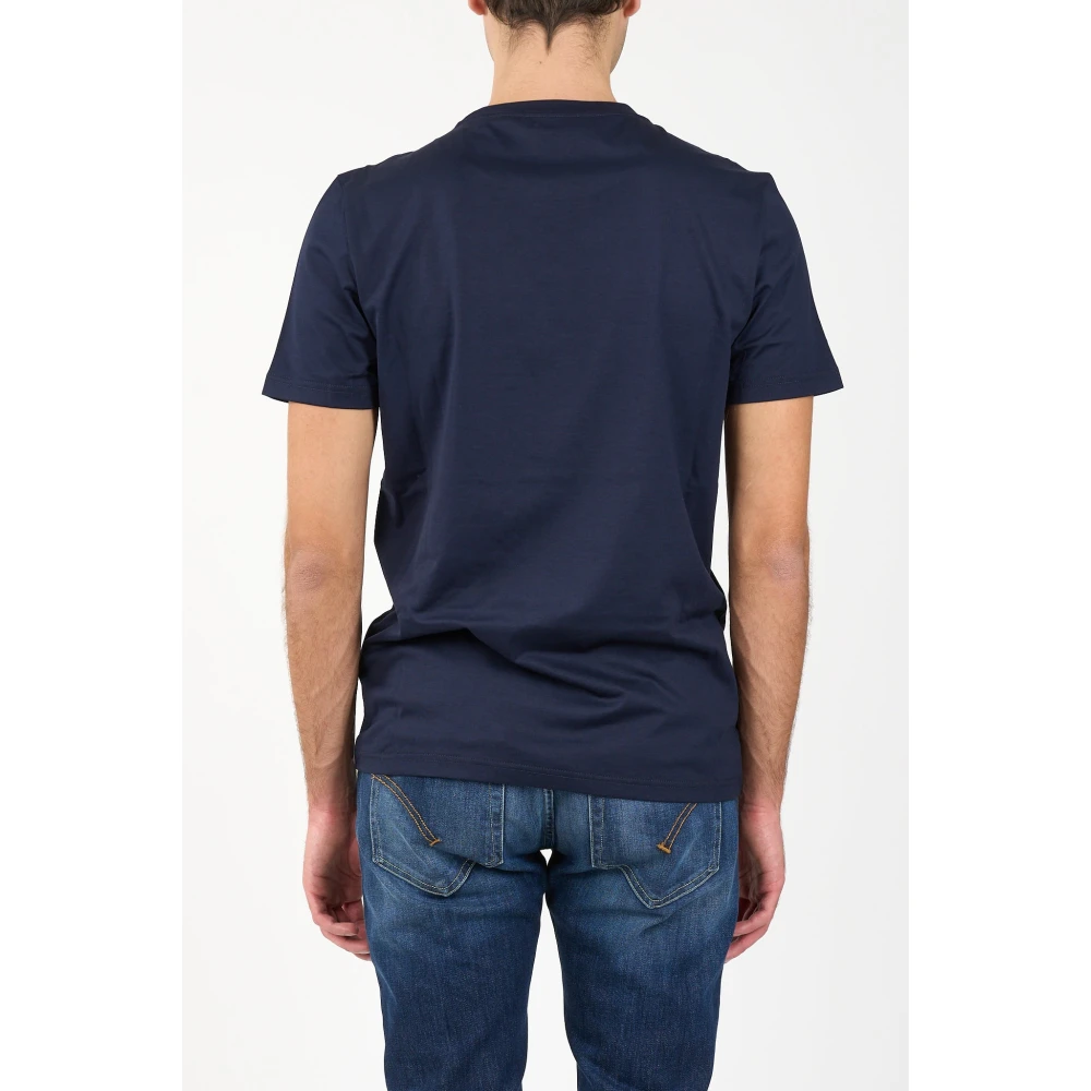 Dondup Jersey T-shirt met geborduurde borst Blue Heren