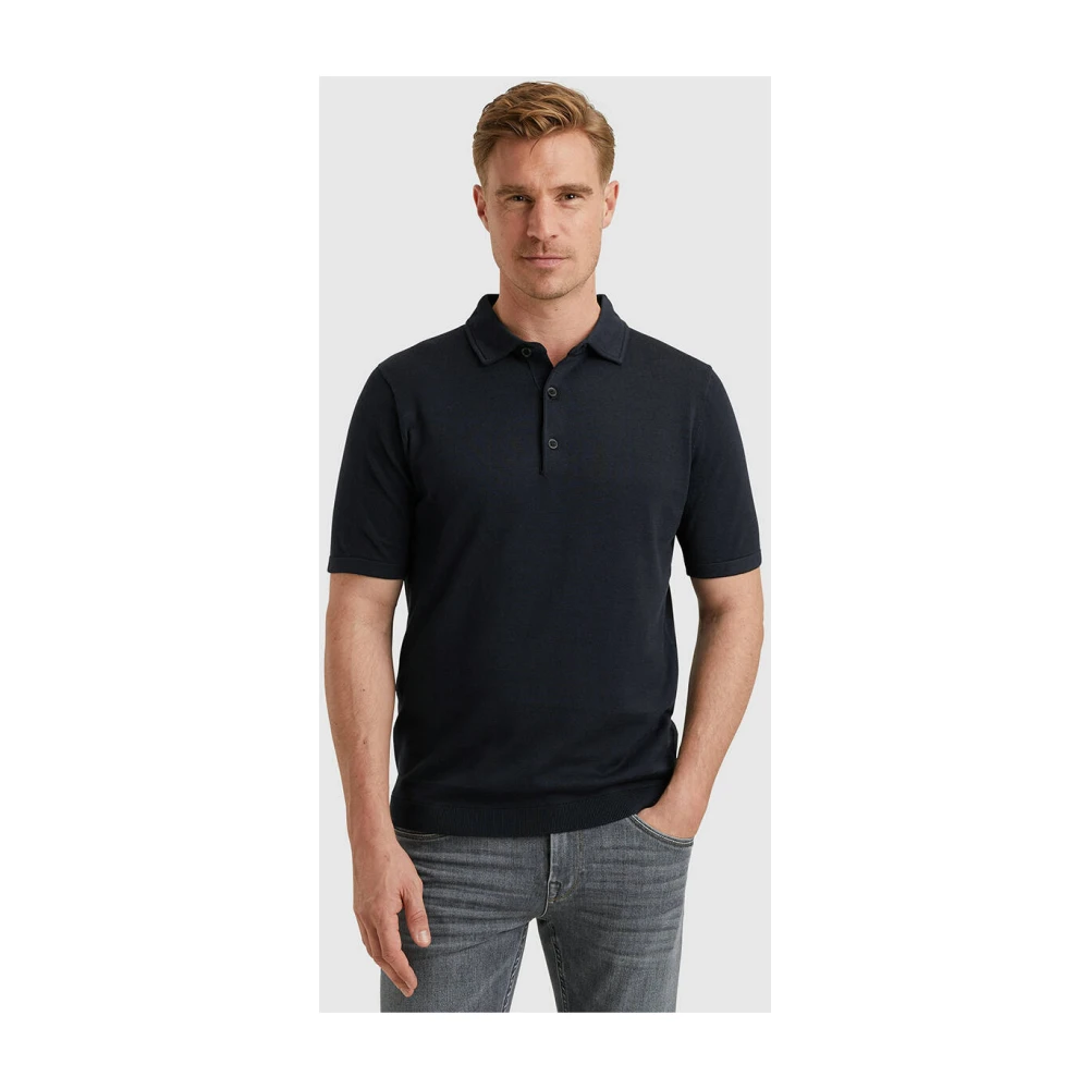 Vanguard Korte mouw katoen modal polo Blue Heren