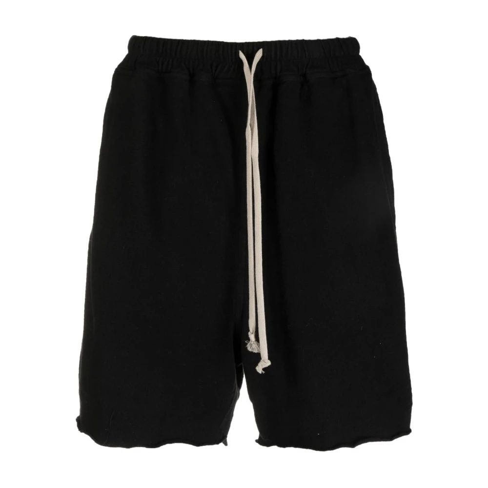 Rick Owens Zwarte katoenen shorts met elasche tailleband Black Heren