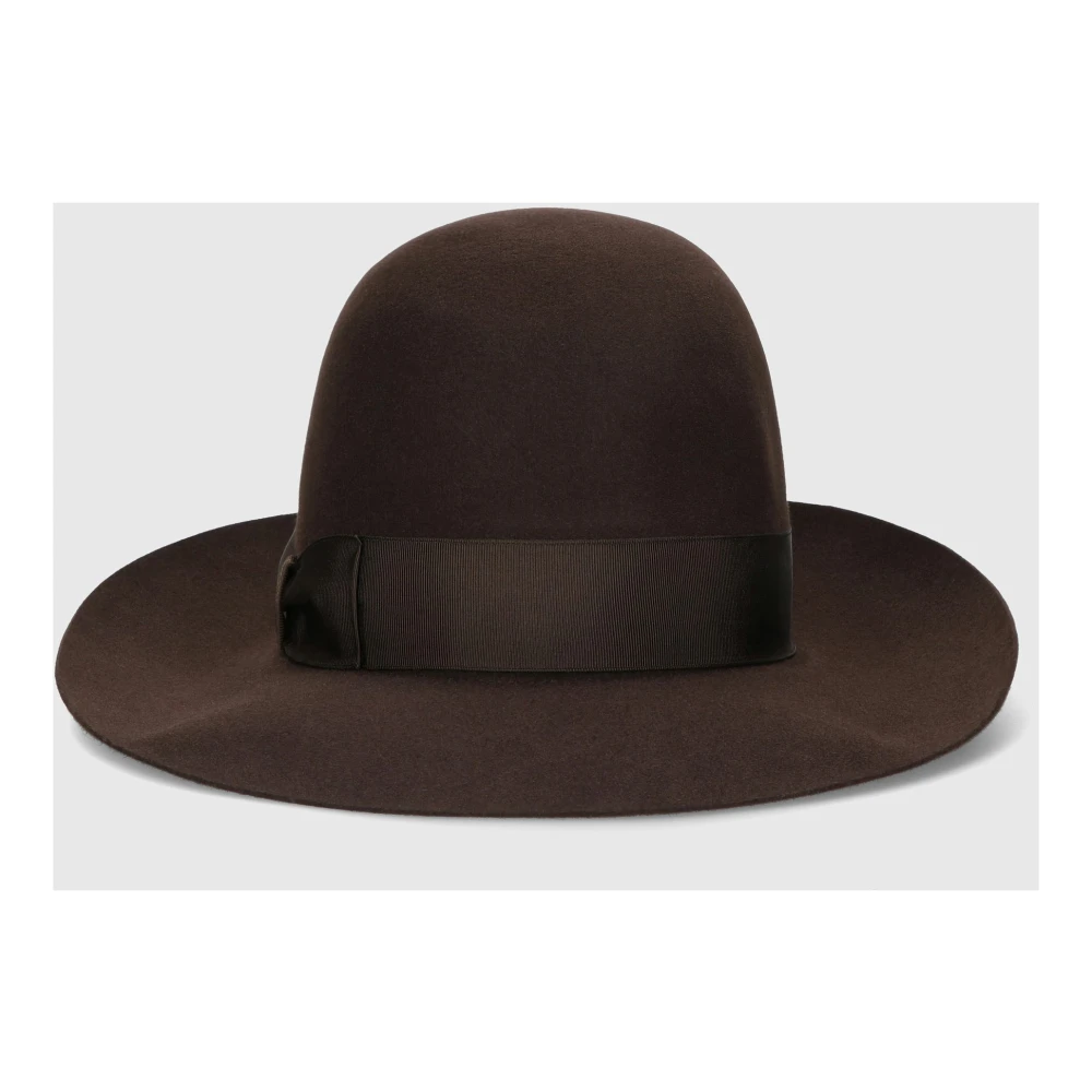 Borsalino Eleonora Folar Grote Rand Hoed Brown Dames