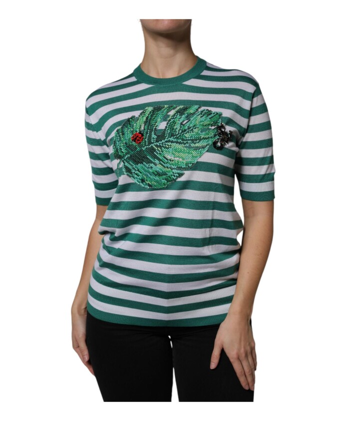 t-shirt-a-col-rond-a-feuilles-rayees