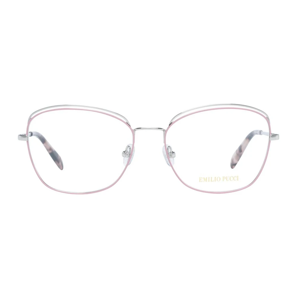 EMILIO PUCCI Roze Vierkante Metalen Optische Brillen voor Vrouwen Pink Dames