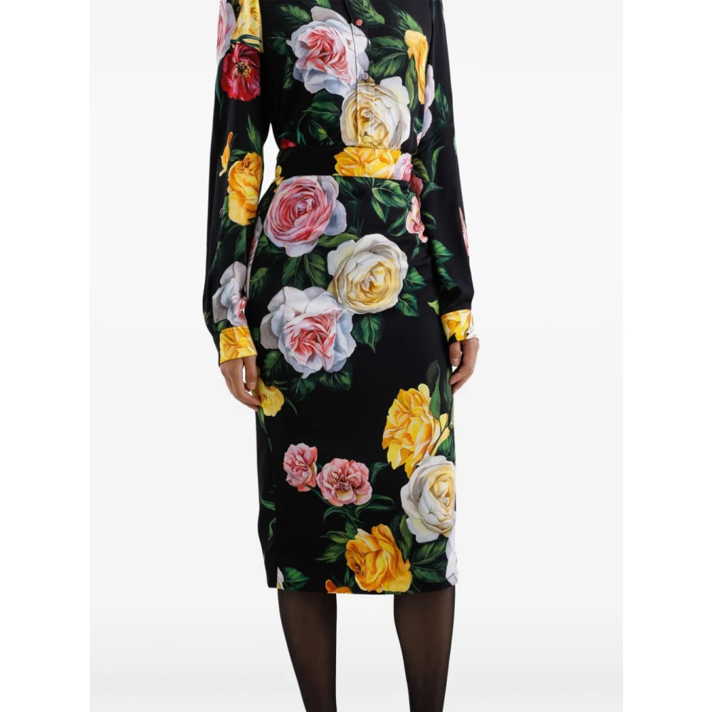 Dolce & Gabbana Hoge Taille Midi Rokken Multicolor Dames