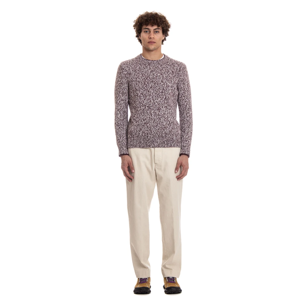 Barba Mouliné Stof Ronde Hals Sweater Multicolor Heren
