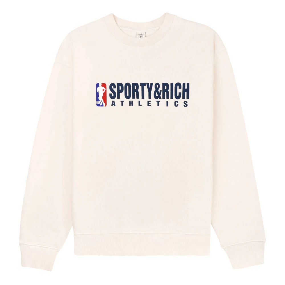 Sporty & Rich Logo Crewneck Sweatshirt Beige Dames