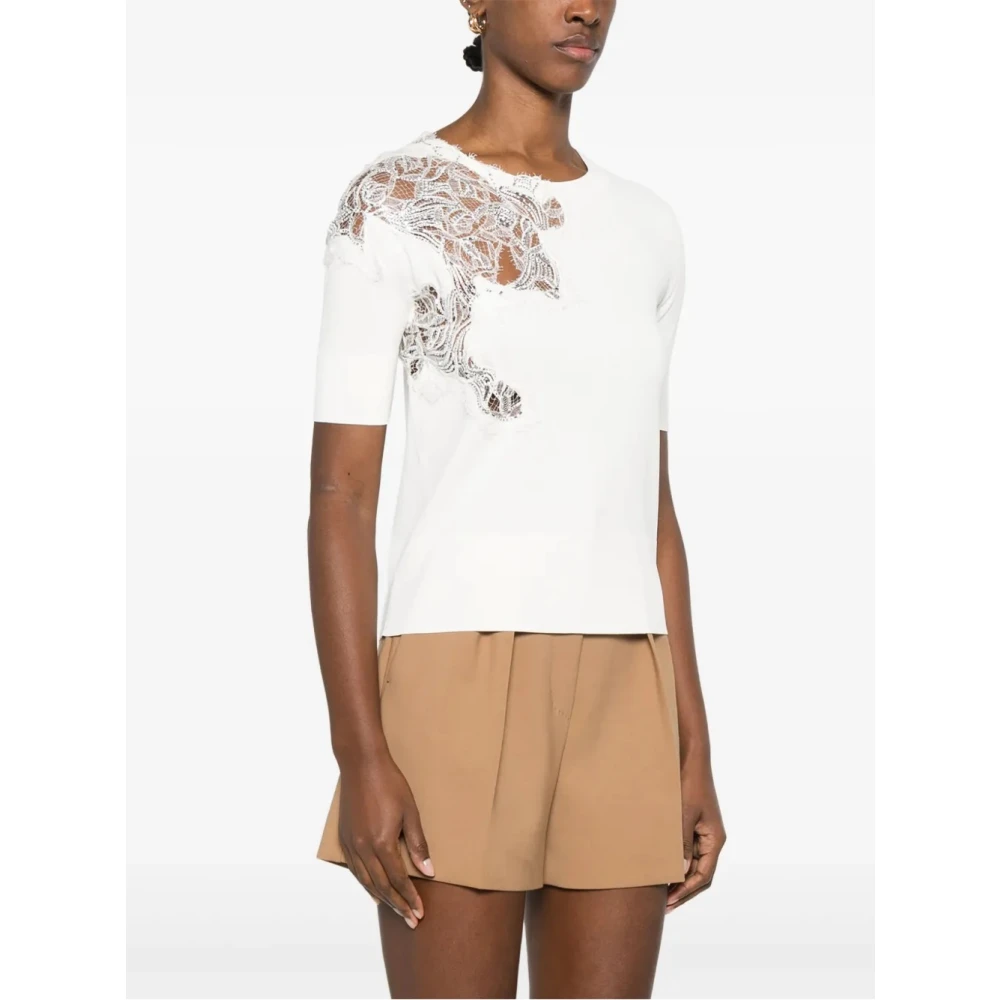 Ermanno Scervino Korte Mouw Sweater Gebreide Kleding White Dames
