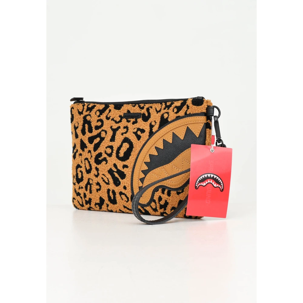 Sprayground Cheetah Chenille Beige Clutch Tas Beige Dames