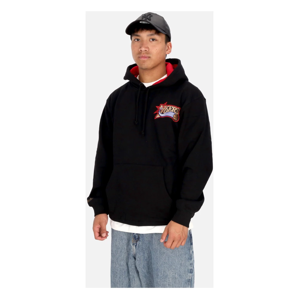 Mitchell & Ness NBA Premium Fleece Vintage Logo Hoodie Black Heren