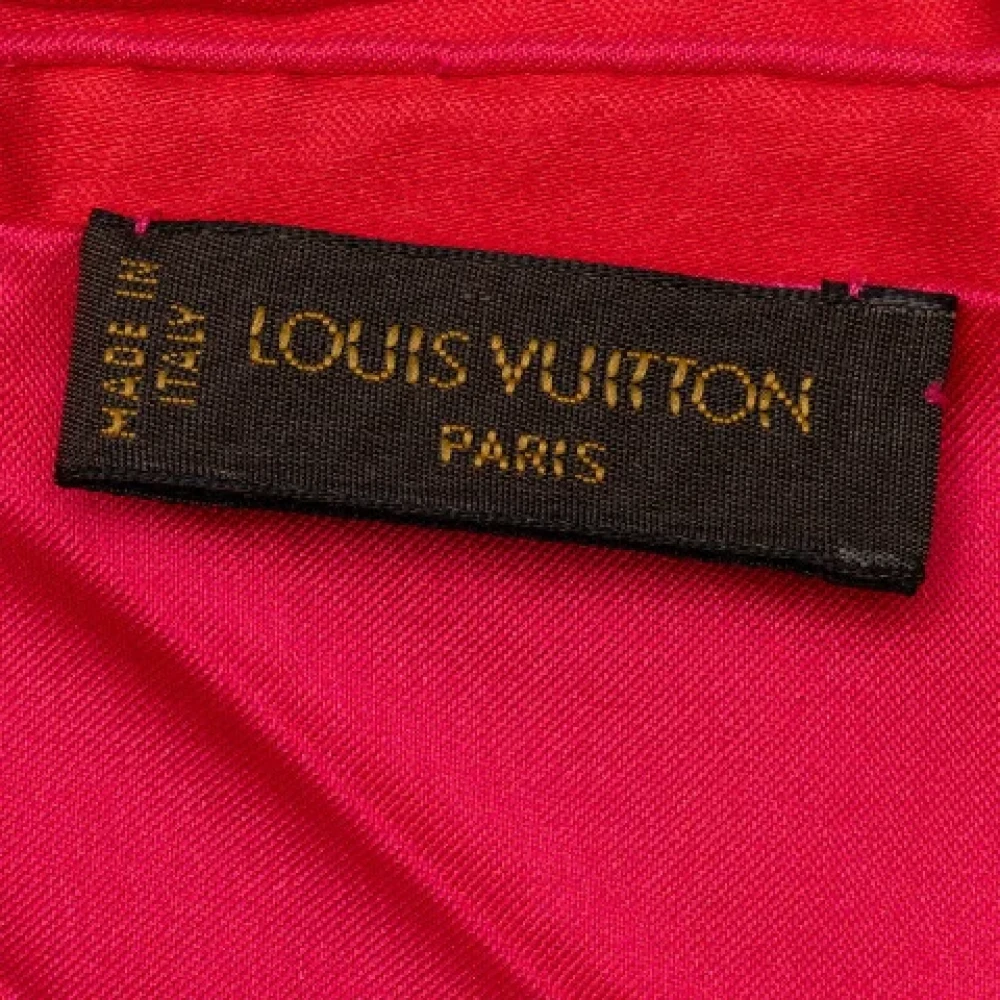 Louis Vuitton Vintage Pre-owned Canvas scarves Red Dames