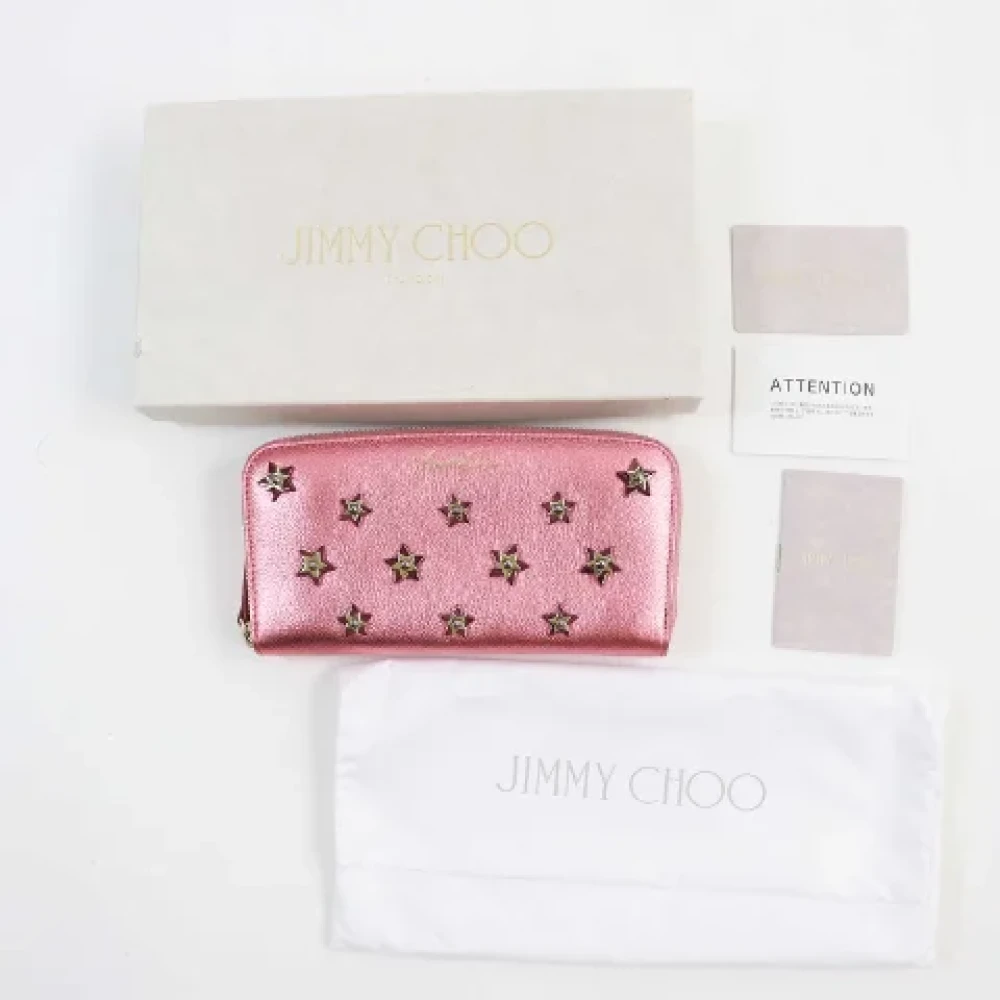 Jimmy Choo Pre-owned Leather wallets Pink Dames