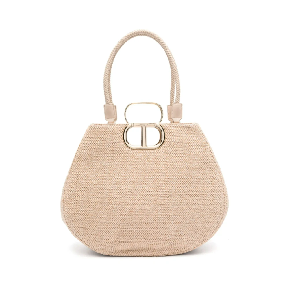Twinset Geweven handvat tote tas Yellow Dames