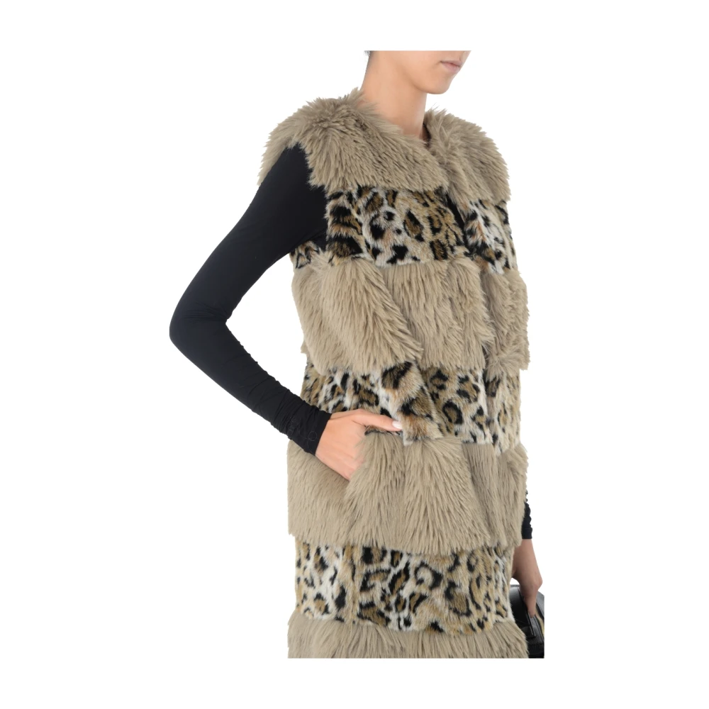 Twinset Dierenprint Vest Beige Dames