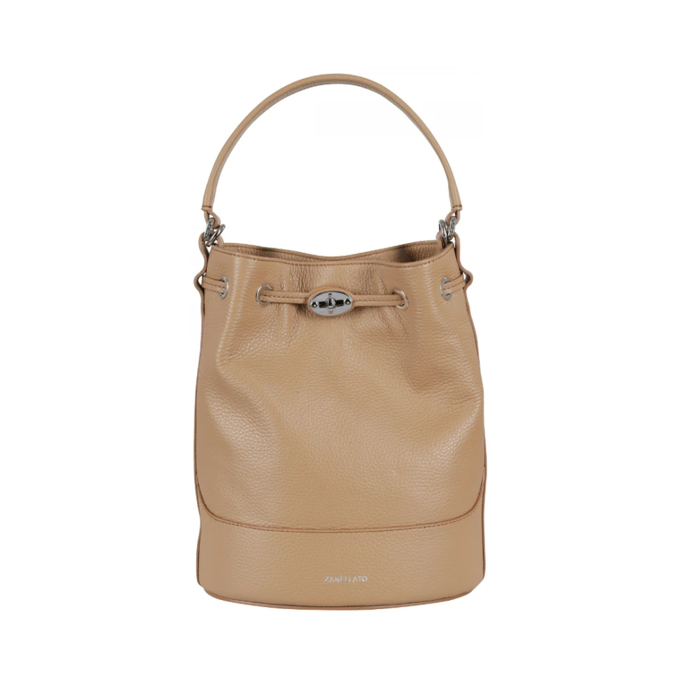 Zanellato Monogram Bucket Tas met Trekkoordsluiting Beige Dames