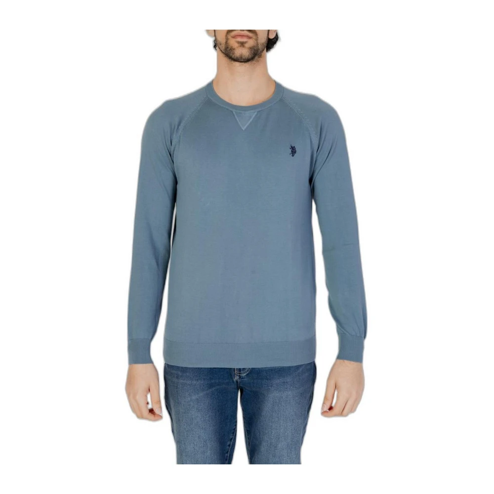 U.s. Polo Assn. Blauwe Trui Lange Mouwen Ronde Hals Heren Blue Heren