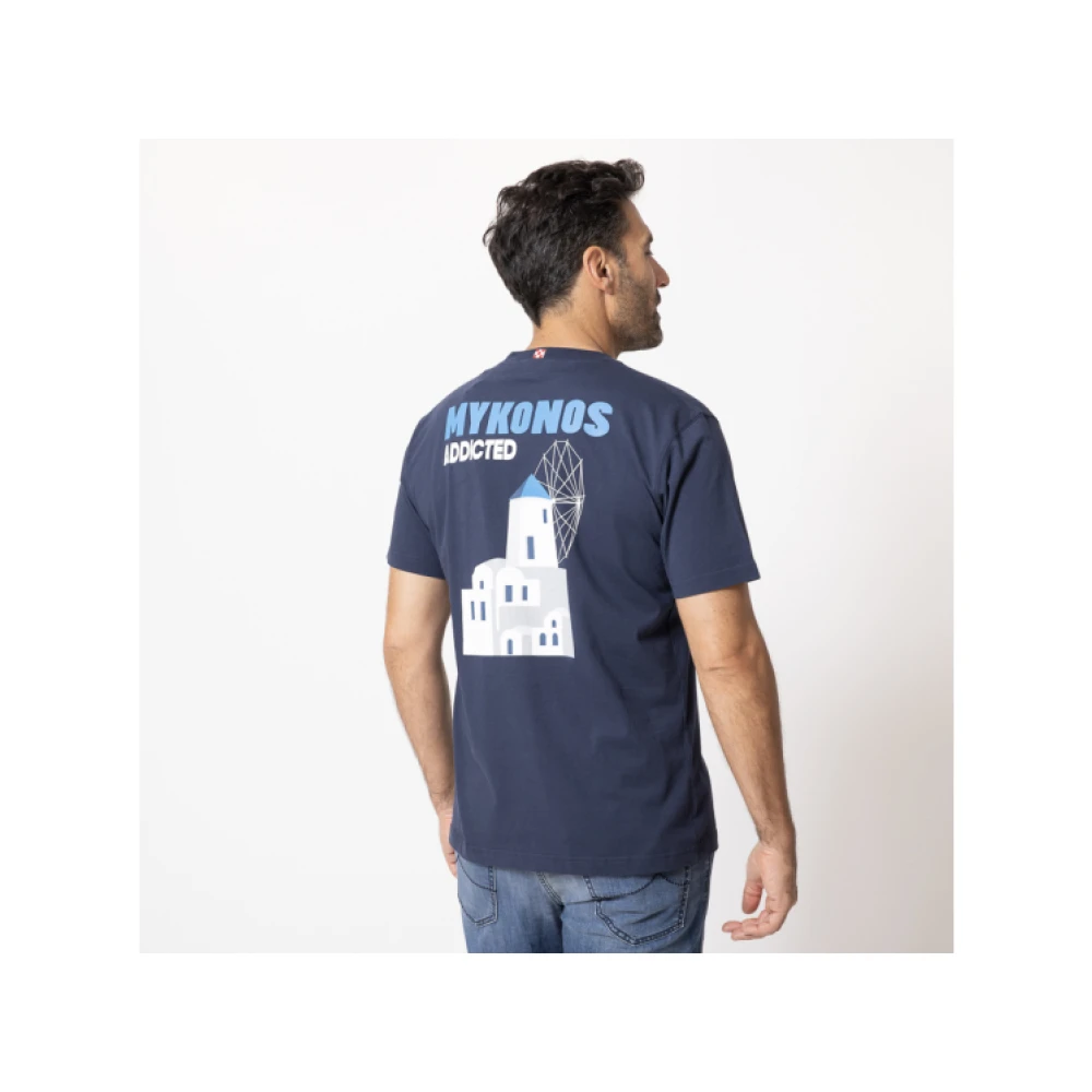 MC2 Saint Barth Blauwe Marine Mykonos T-shirt Blue Heren