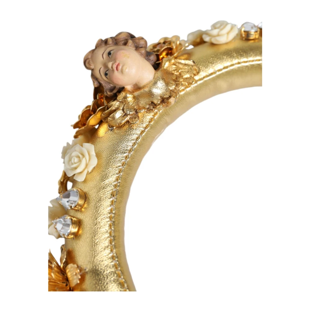 Dolce & Gabbana Gouden Bloem Kristal Hoofdtelefoons Yellow Dames