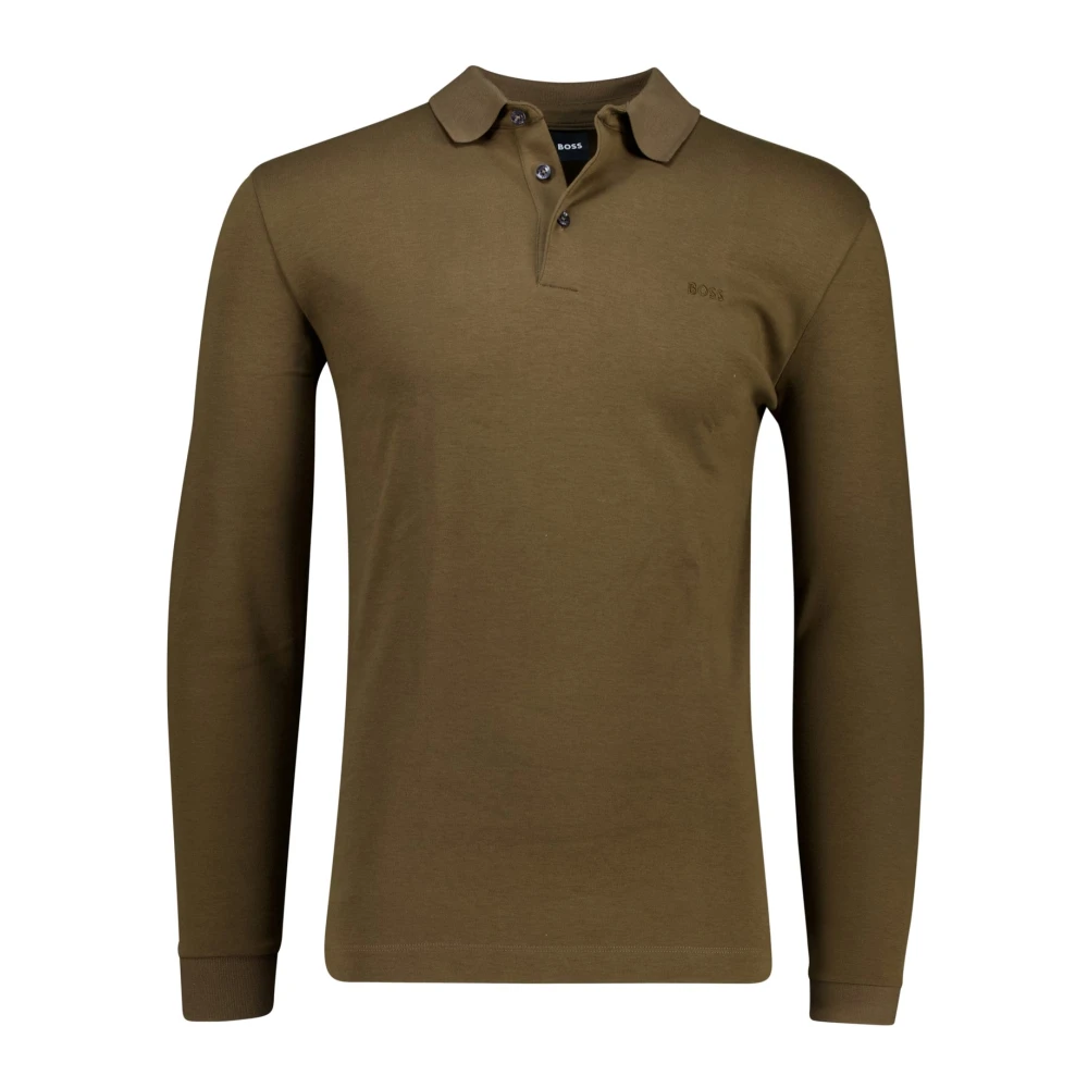Hugo Boss Bruine polo met lange mouwen Brown Heren