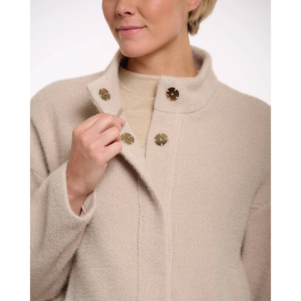 Rino&Pelle Snap Closure Boxy Jacket Levin Beige Dames