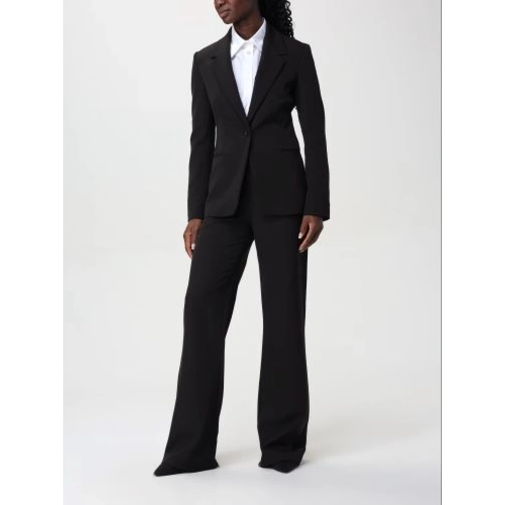 Moschino Zwarte single-breasted jas Black Dames