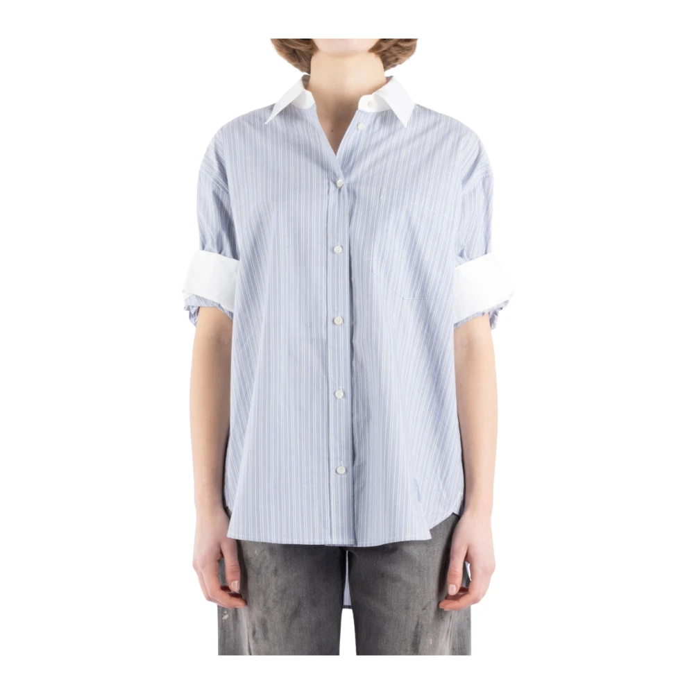 Acne Studios Blauw en wit overhemd Blue Dames