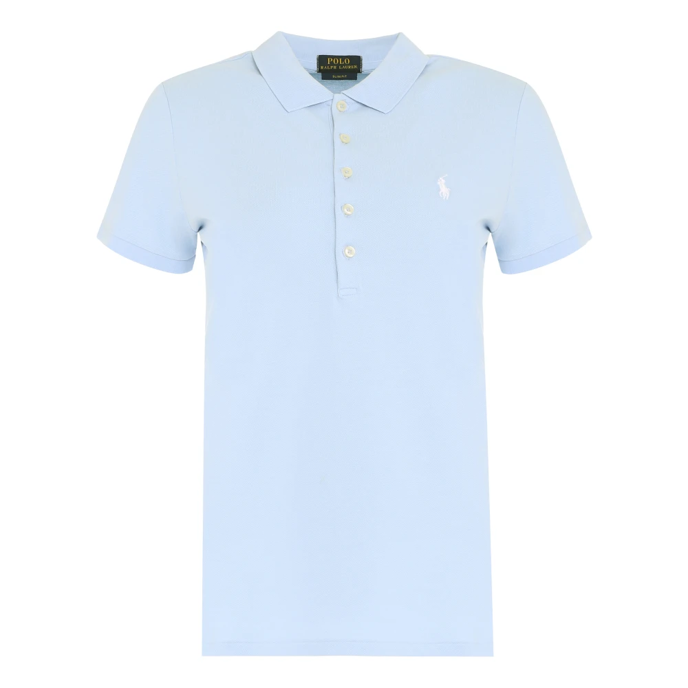 Polo Ralph Lauren Women's Blue Stretch Cotton Piqué Polo Shirt