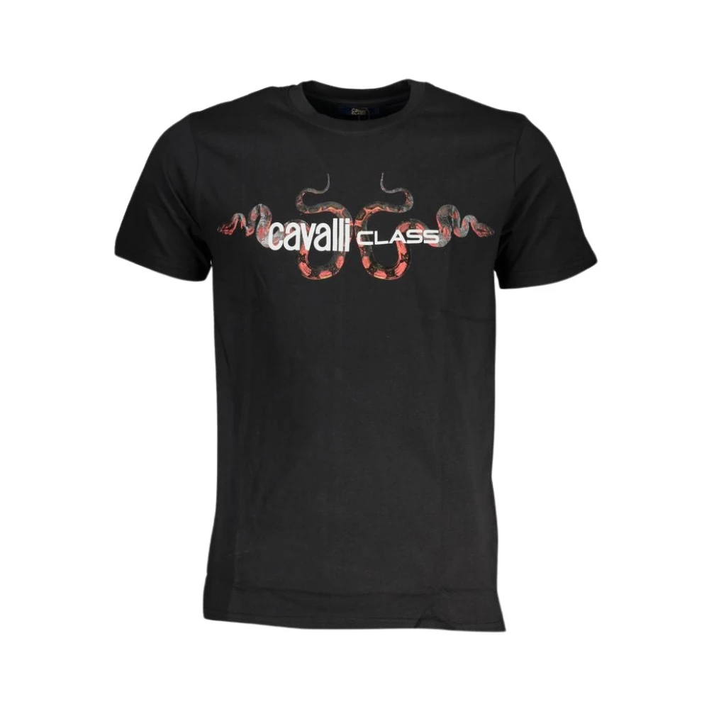 Cavalli Class Zwart Bedrukt Logo T-Shirt Black Heren