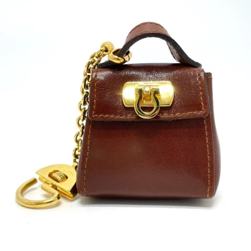 Salvatore Ferragamo Pre-owned Leather handbags Brown Dames