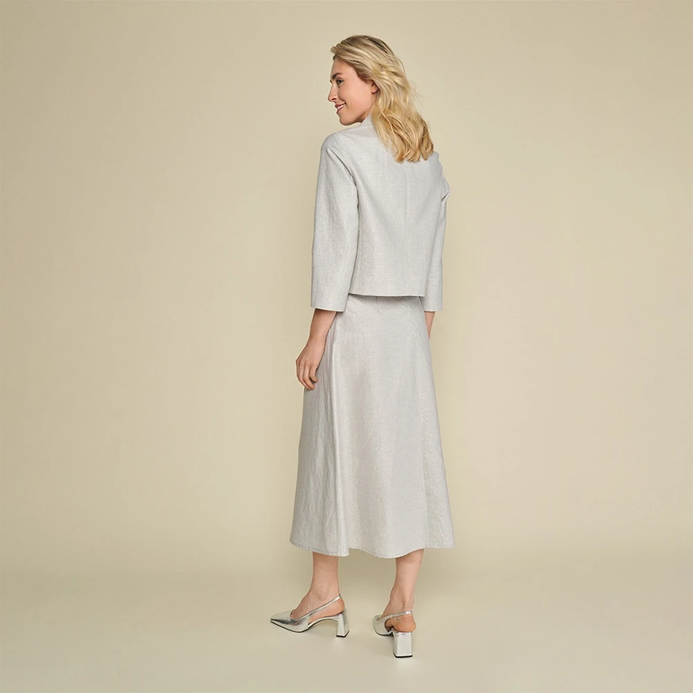 Marie Méro Elegante A-lijn lurex rok Gray Dames